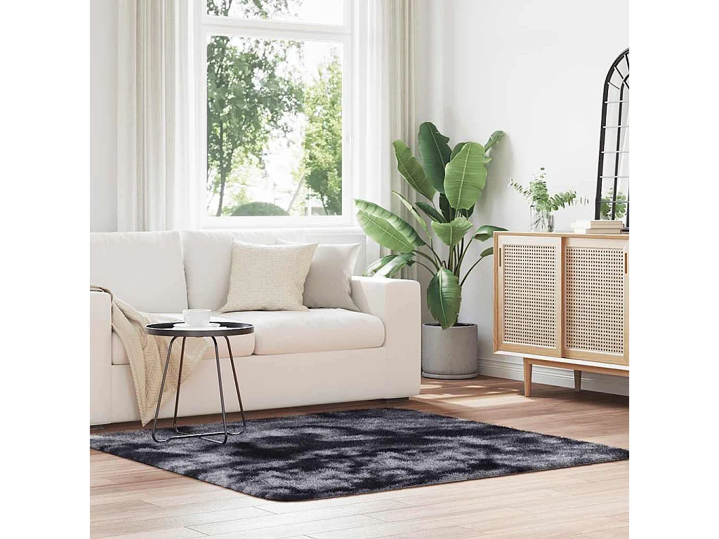 Tappeto Shaggy NAVARRA Grigio Scuro 160x160 cm
