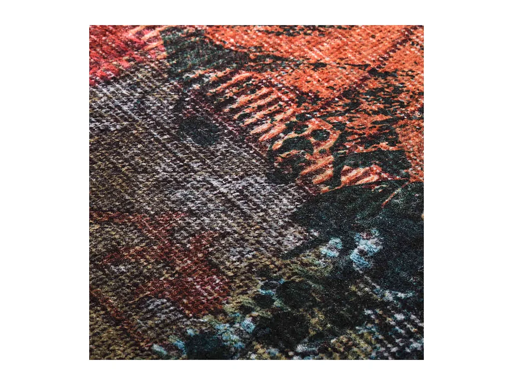Tapis lavable antidérapant Patchwork 120x180 cm multicolore
