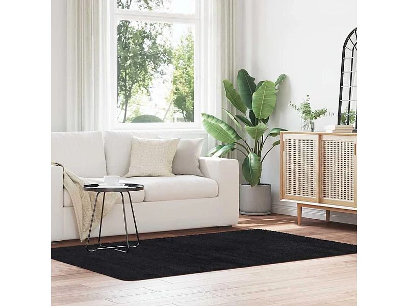 NAVARRA zwart shaggy vloerkleed 130x200 cm polyester