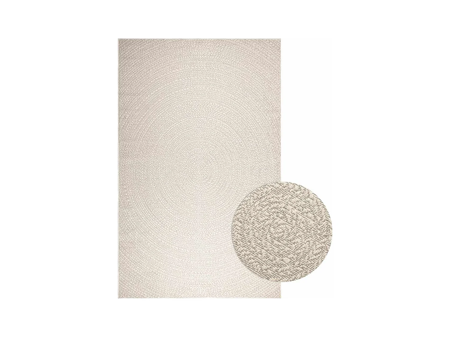 Tapis ZIZUR crème 200x290 cm aspect de jute intérieur extérieur
