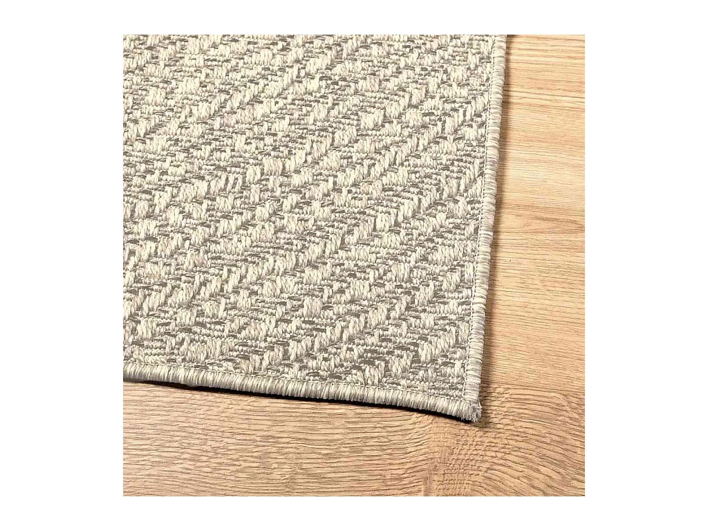 Alfombra ZIZUR color crema 200x290 cm efecto yute interior y exterior