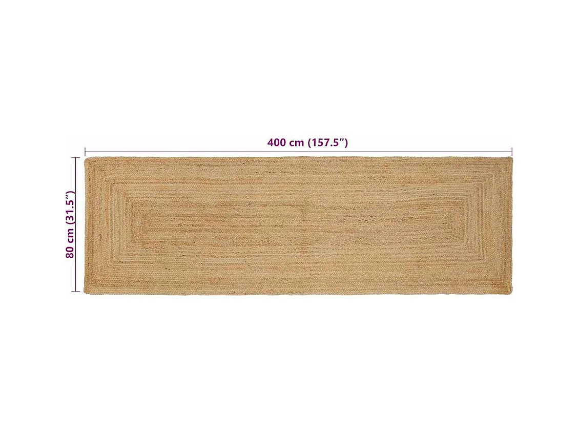 Tapis Beige 80 x 400 cm Jute