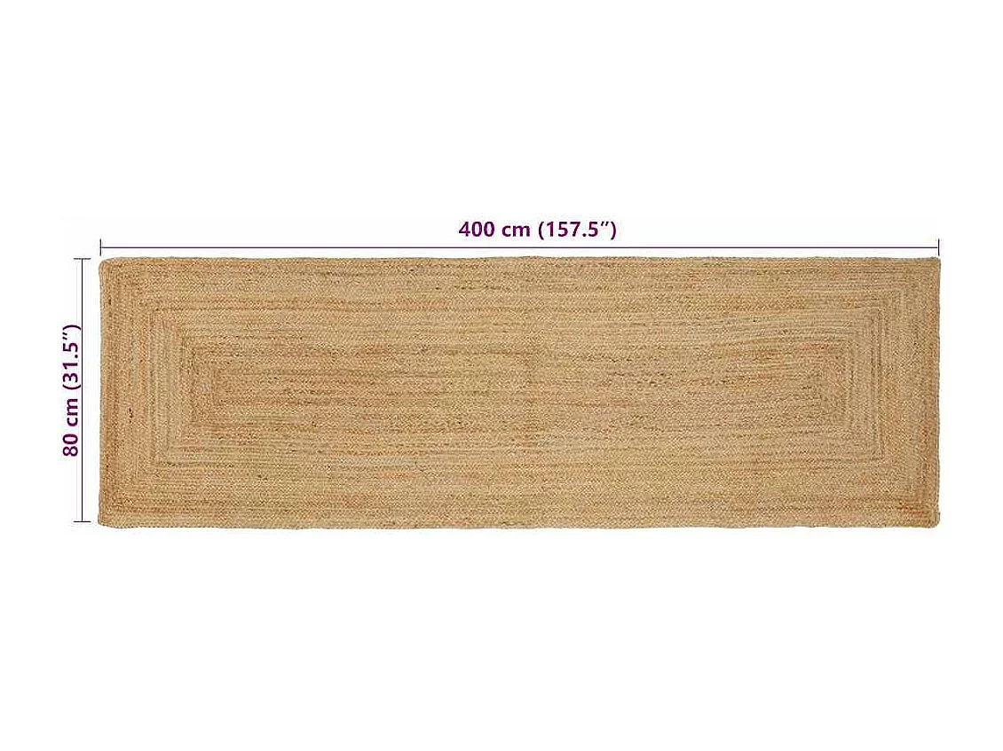 Tapis Beige 80 x 400 cm Jute