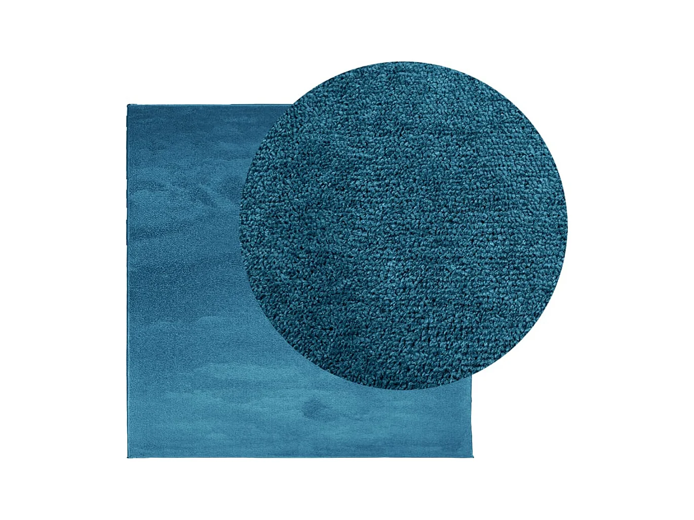 Tapis OVIEDO à poils courts turquoise 200x200 cm