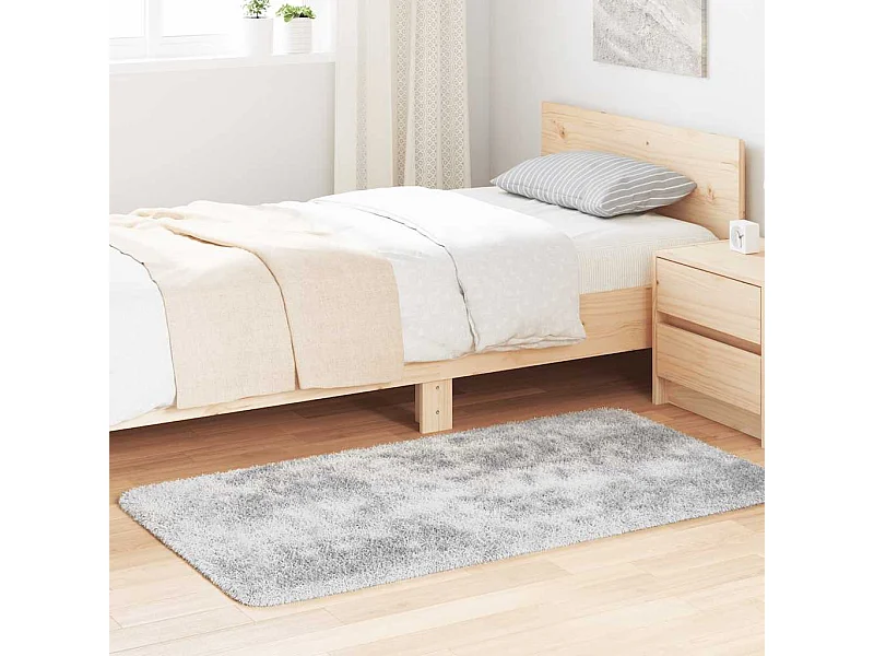 Tapis shaggy à poils longs NAVARRA gris argenté 80x150 cm