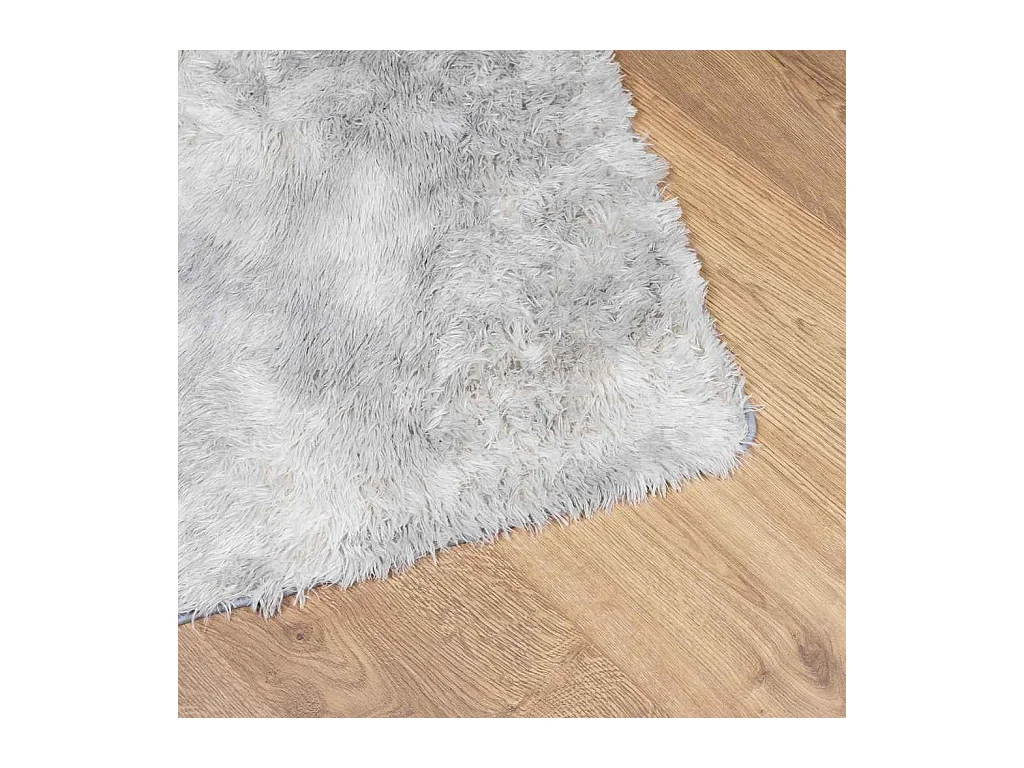 Tapis shaggy à poils longs NAVARRA gris argenté 80x150 cm