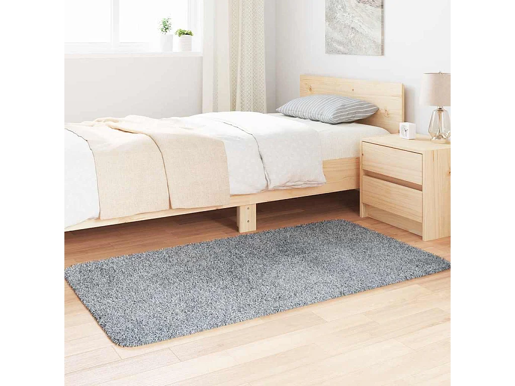 Tapis shaggy à poils longs NAVARRA gris argenté 80x150 cm