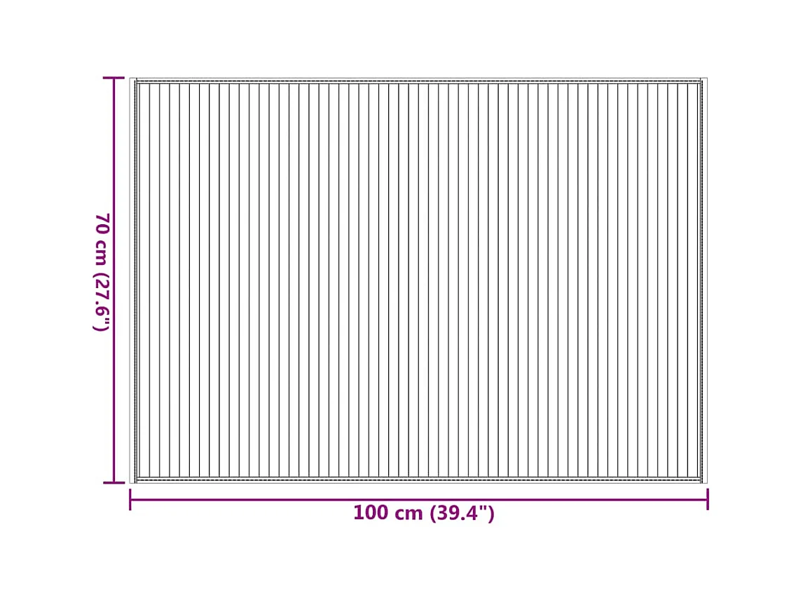 Tapis rectangulaire naturel clair 70x100 cm bambou