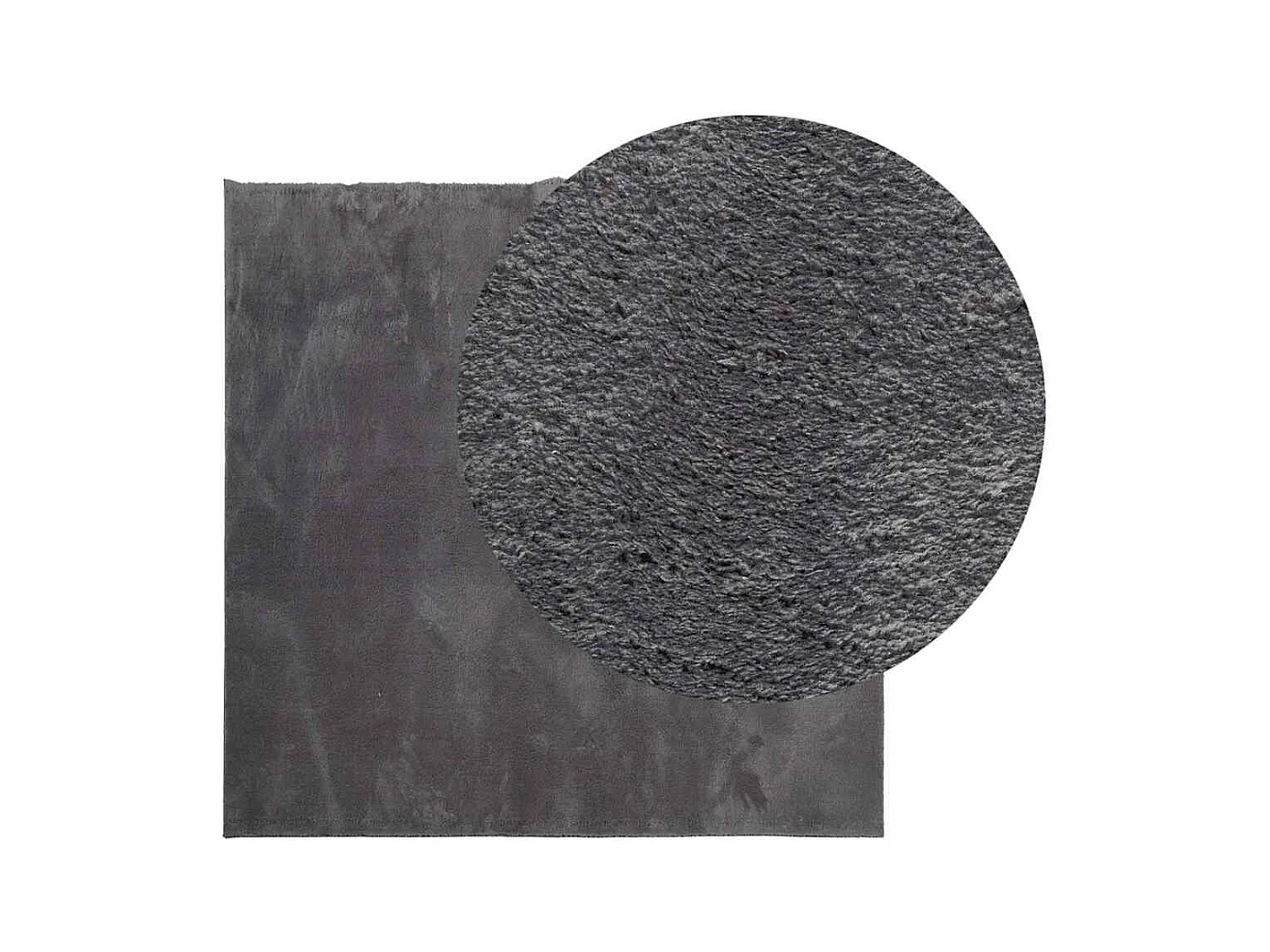 HUARTE zacht kortpolig wasbaar vloerkleed antraciet 240x240 cm