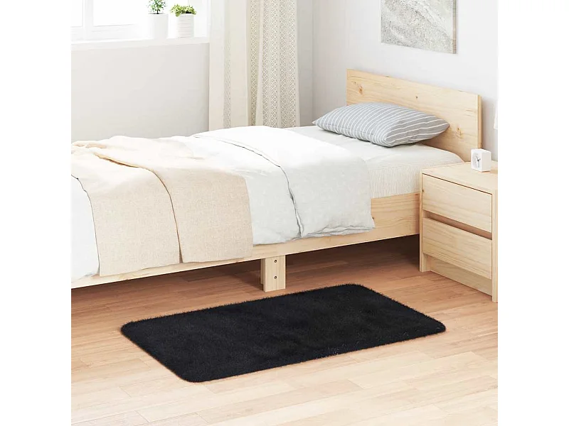 NAVARRA Shaggy Vloerkleed Zwart 60x100 cm Polyester