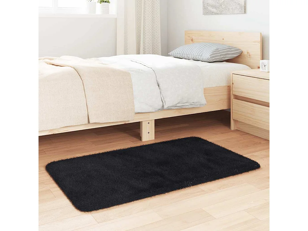 NAVARRA Shaggy Vloerkleed Zwart 60x100 cm Polyester