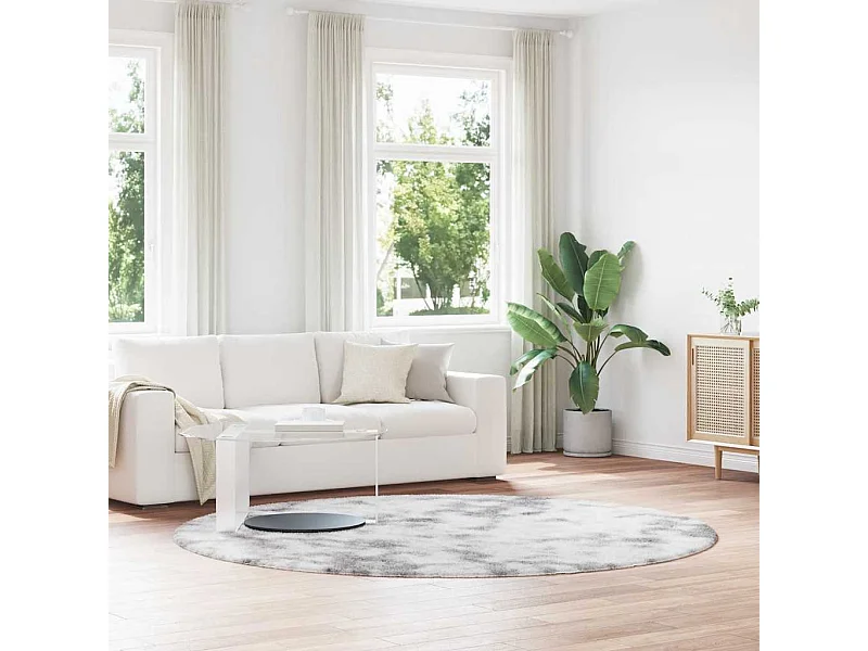 Tapis Shaggy à poils longs NAVARRA gris argenté 240x240 cm