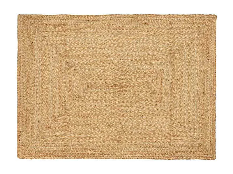 Tappeto beige 140 x 200 cm in juta
