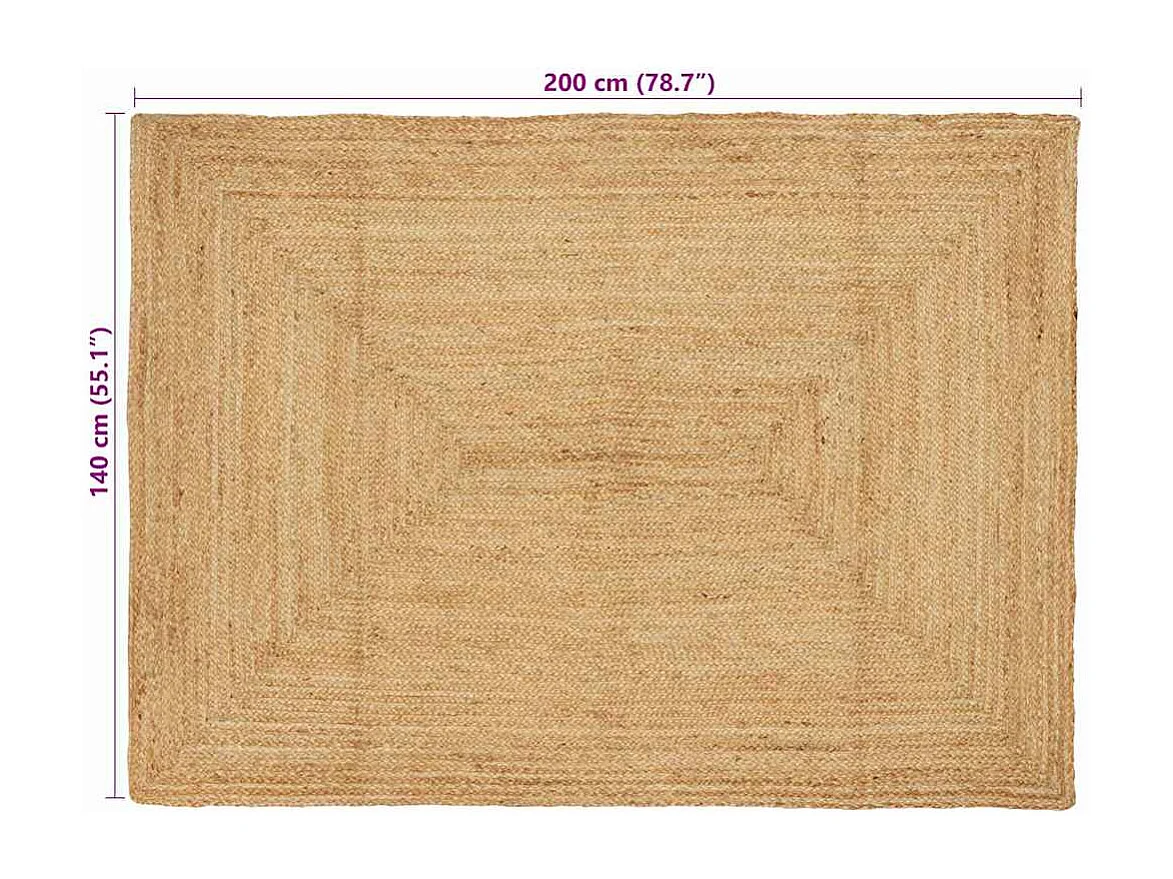Tapis Beige 140 x 200 cm Jute