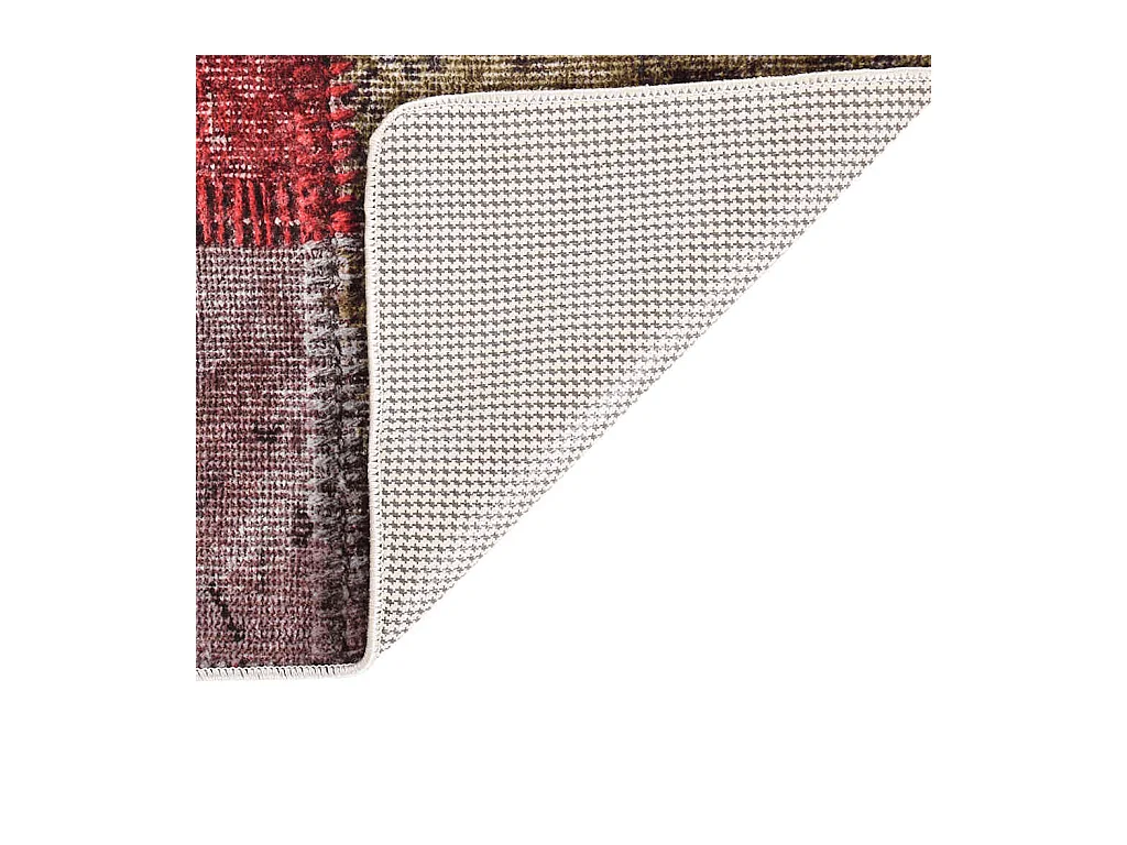 Wasbaar antislip vloerkleed Patchwork 80x300 cm Multicolor