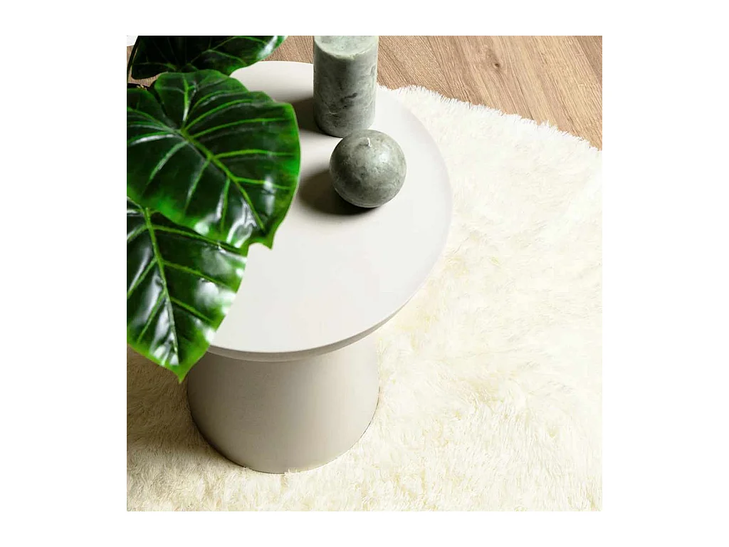 Tapis Shaggy à poils longs NAVARRA crème 200x200 cm polyester