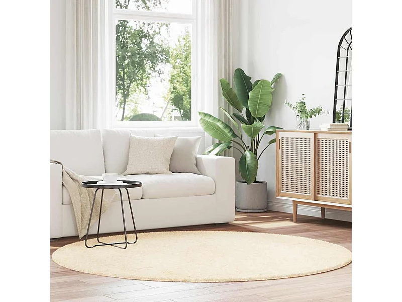 Shaggy vloerkleed met lange pool NAVARRA crème 200x200 cm polyester