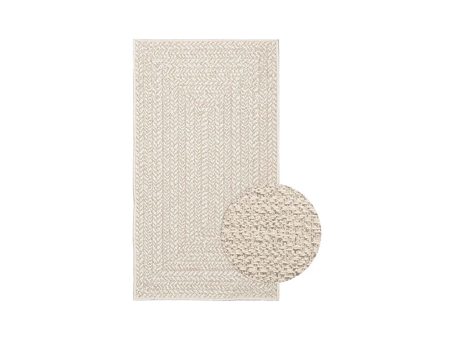 ZIZUR crèmekleurig vloerkleed 60x110 cm jute look binnen en buiten