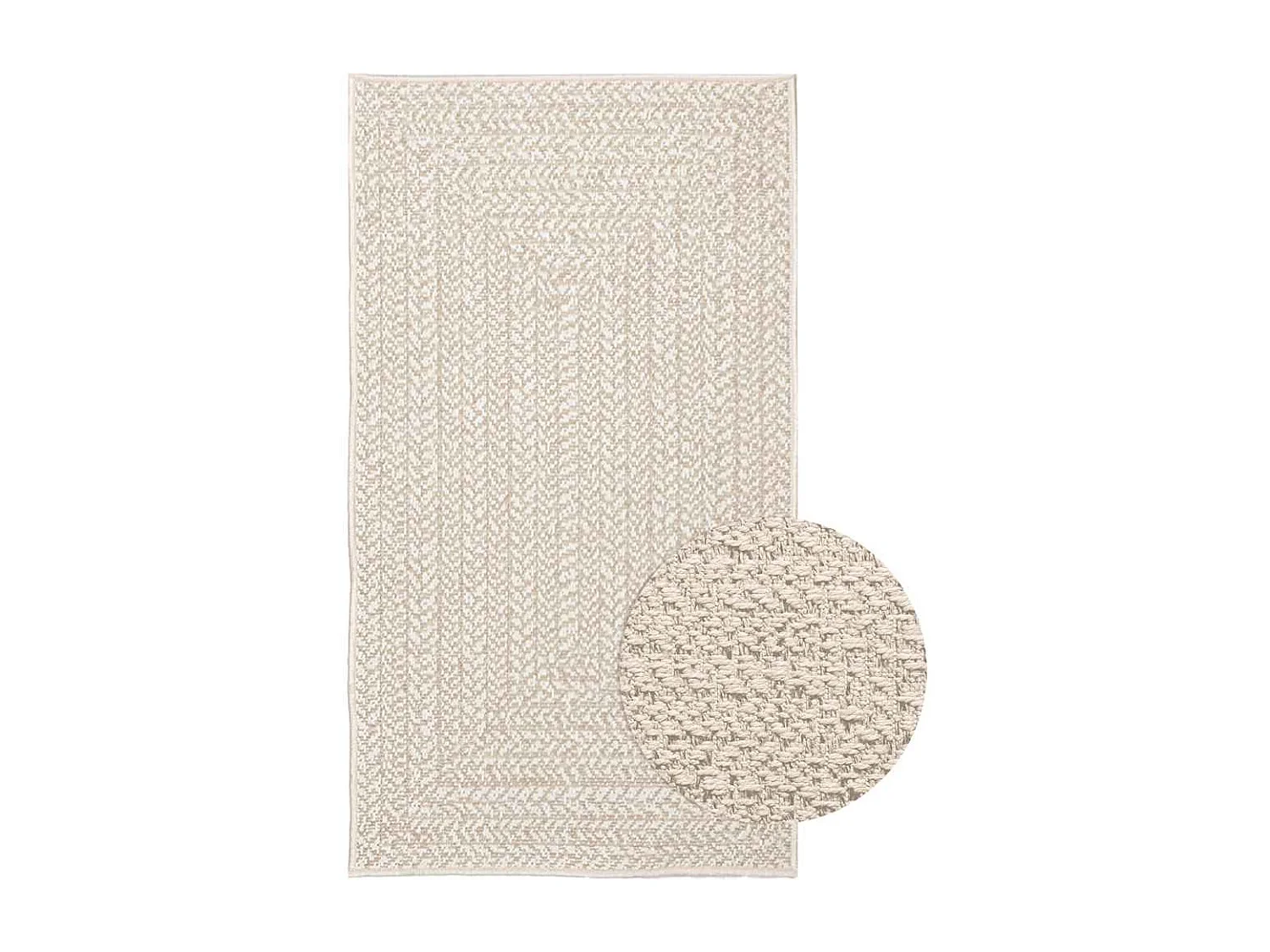 ZIZUR crèmekleurig vloerkleed 60x110 cm jute look binnen en buiten