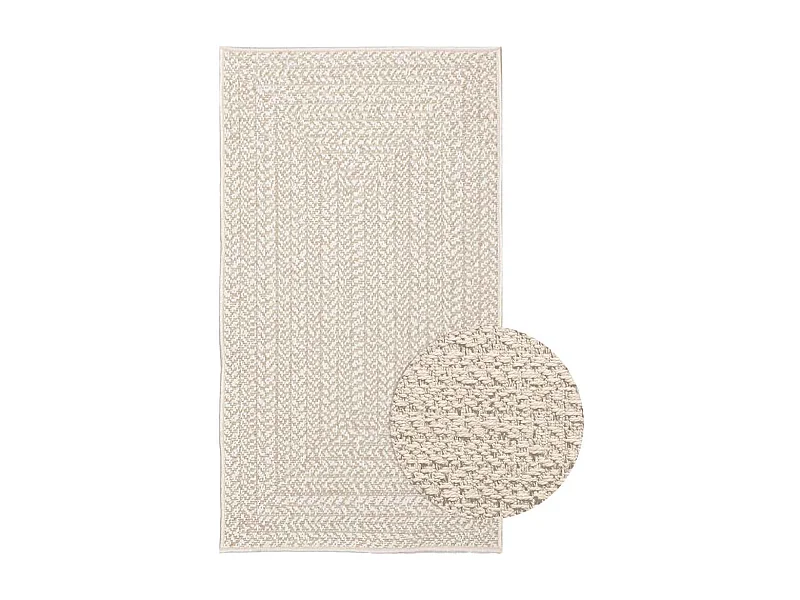 ZIZUR crèmekleurig vloerkleed 60x110 cm jute look binnen en buiten