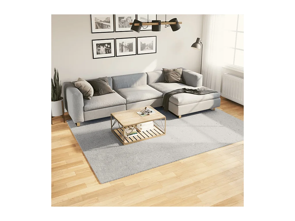 Alfombra HUARTE de pelo corto suave y lavable en gris 200x280 cm