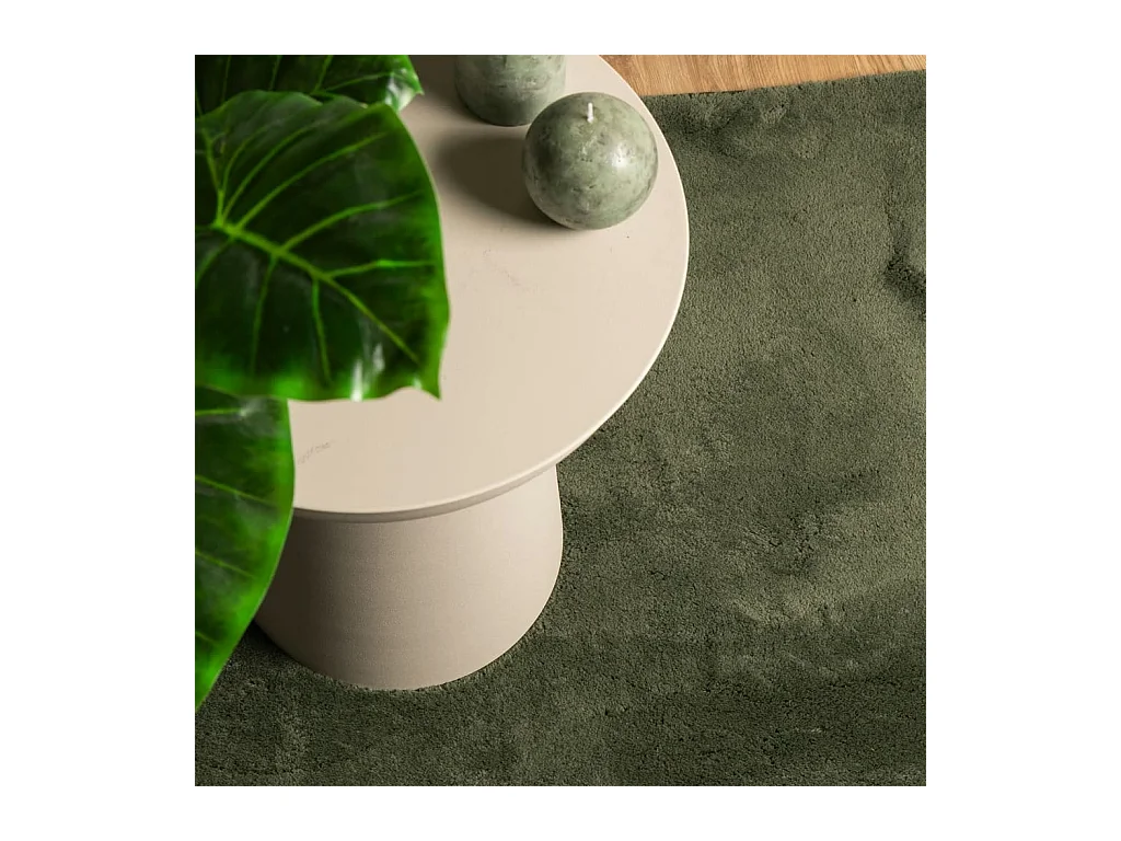 Tapis HUARTE à poils courts doux lavable vert forêt 120x170 cm