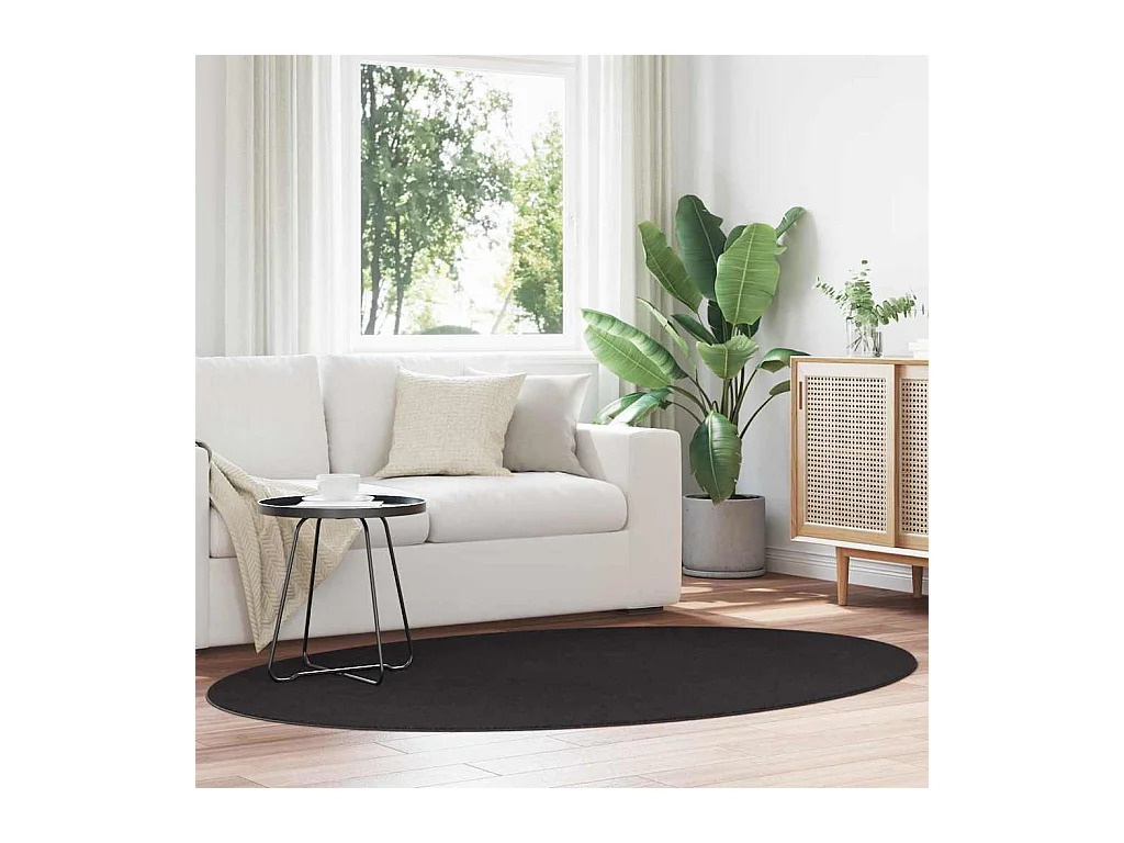 Tappeto nero 140 x 200 cm in poliestere