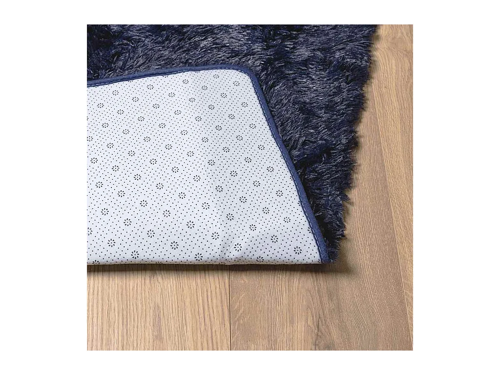 Tapis shaggy à poils longs NAVARRA bleu marine 160x230 cm