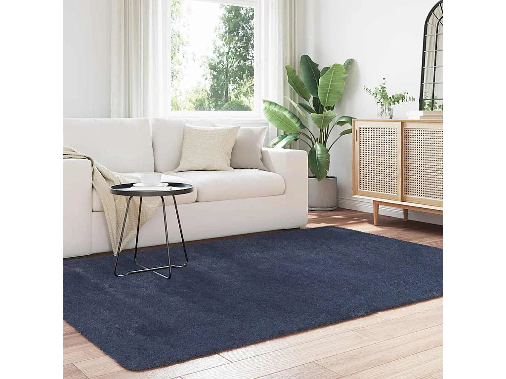 Tapis shaggy à poils longs NAVARRA bleu marine 160x230 cm