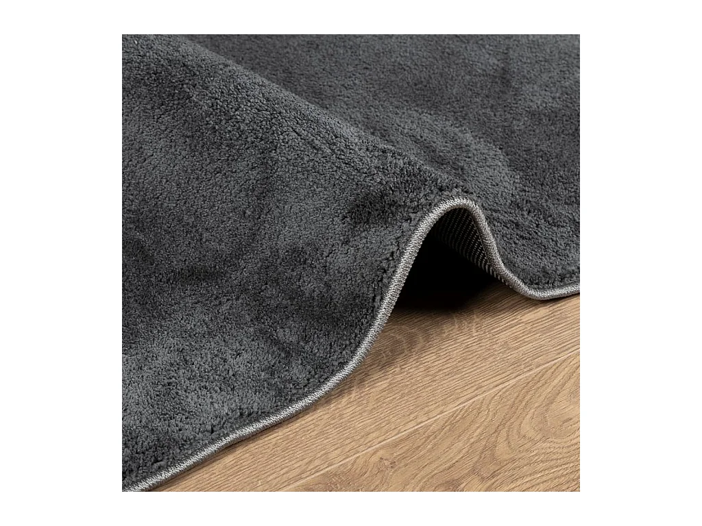 OVIEDO kortpolig vloerkleed antraciet 160x230 cm