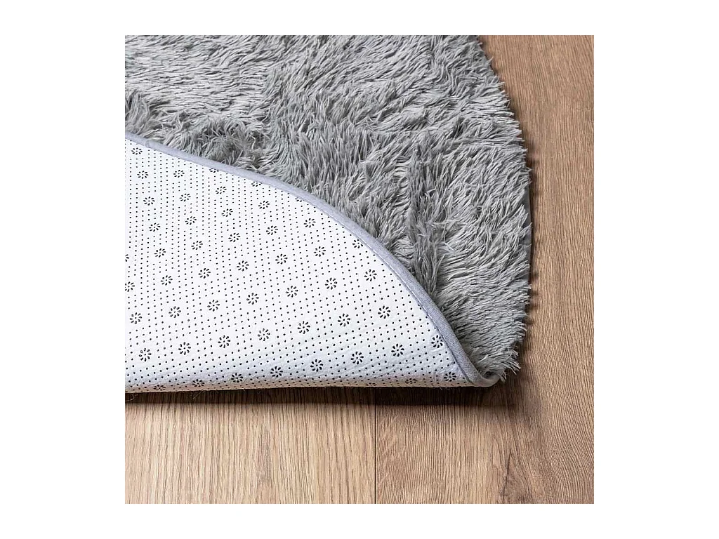 Tappeto shaggy a pelo lungo NAVARRA grigio chiaro 120x120 cm