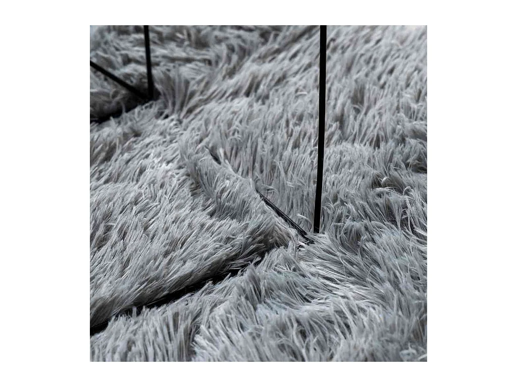 Tappeto shaggy a pelo lungo NAVARRA grigio chiaro 120x120 cm