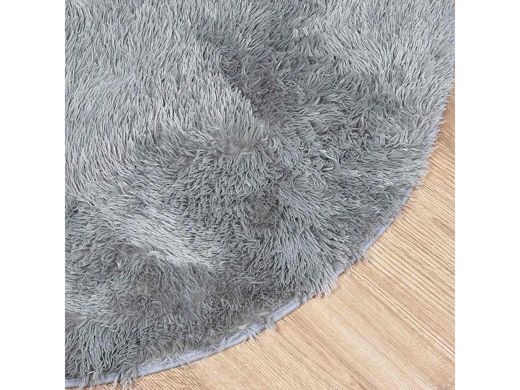 Tapis shaggy à poils longs NAVARRA gris clair 120x120 cm