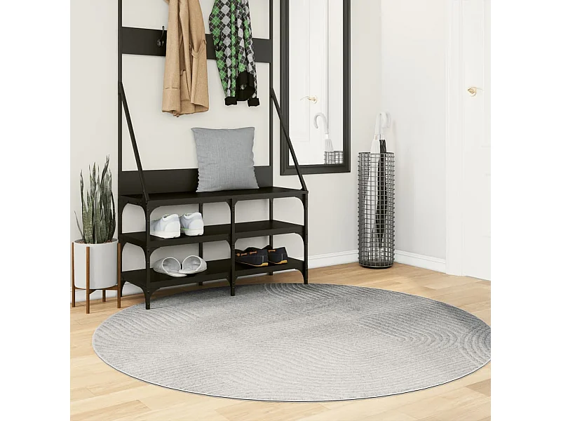 Tapis IZA poils courts style scandinave gris Ø 160 cm