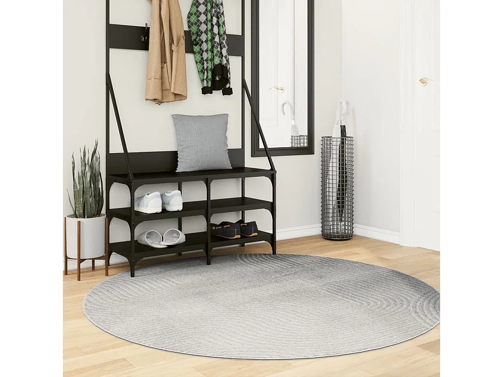 Tapis IZA poils courts style scandinave gris Ø 160 cm