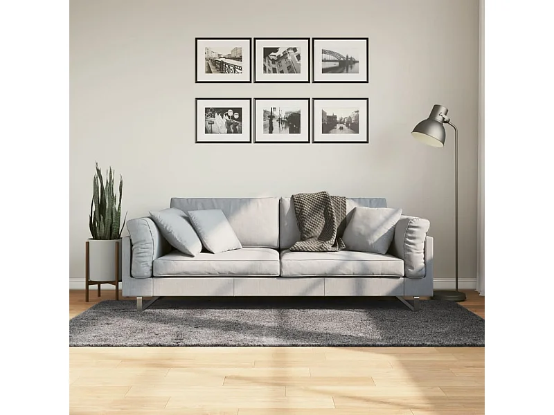 HUARTE zacht kortpolig wasbaar vloerkleed antraciet 120x170 cm