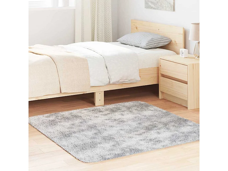 NAVARRA zilvergrijs shaggy tapijt 120x120 cm