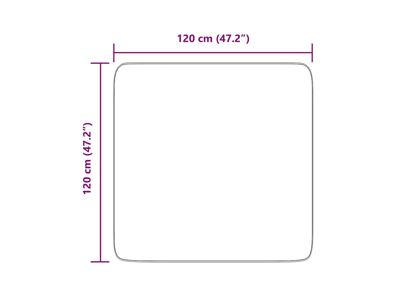 Alfombra de pelo largo gris plata NAVARRA 120x120 cm