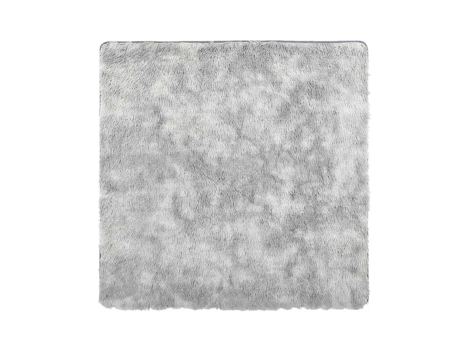 Alfombra de pelo largo gris plata NAVARRA 120x120 cm