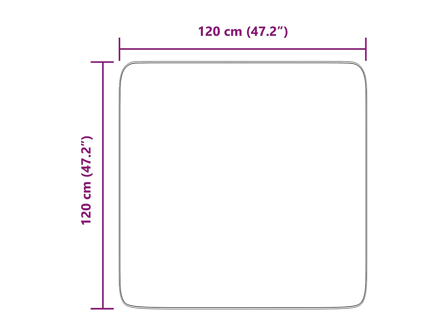 Alfombra de pelo largo gris plata NAVARRA 120x120 cm