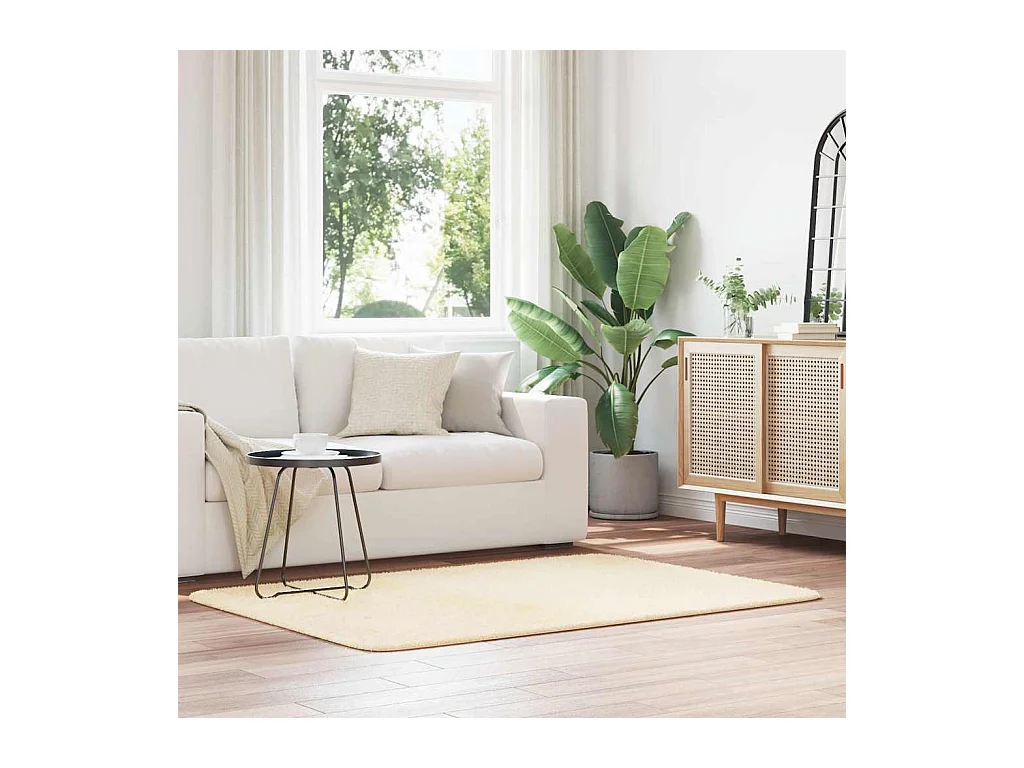 Tappeto shaggy a pelo lungo NAVARRA crema 120x170 cm poliestere