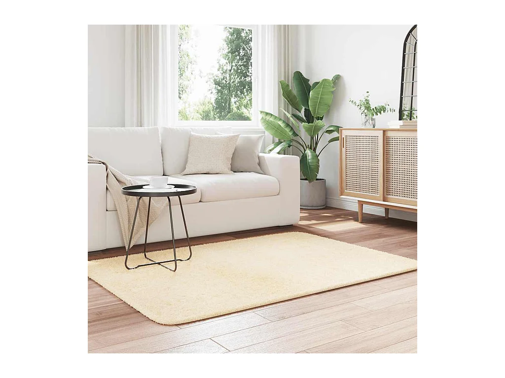 Tappeto shaggy a pelo lungo NAVARRA crema 120x170 cm poliestere
