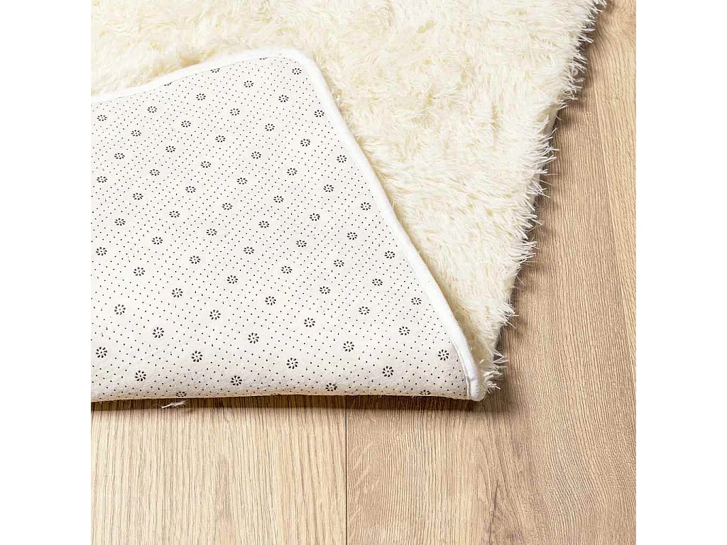 Tappeto shaggy a pelo lungo NAVARRA crema 120x170 cm poliestere