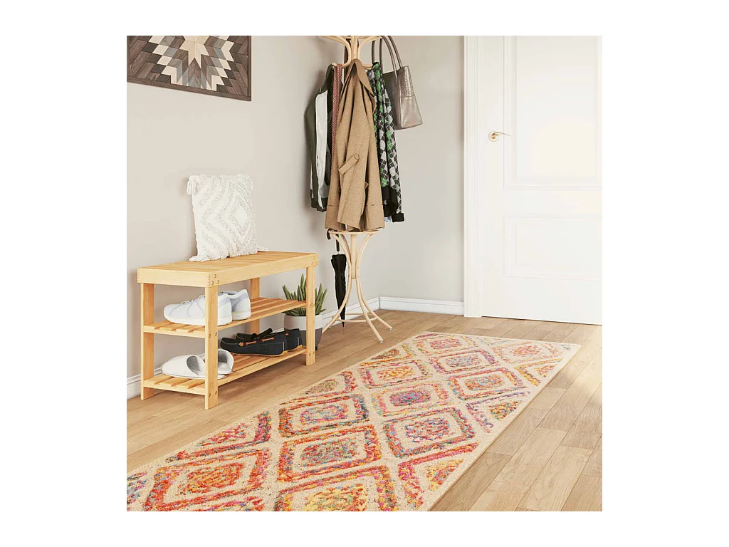 Tapis lavable multicolore 80x300 cm antidérapant