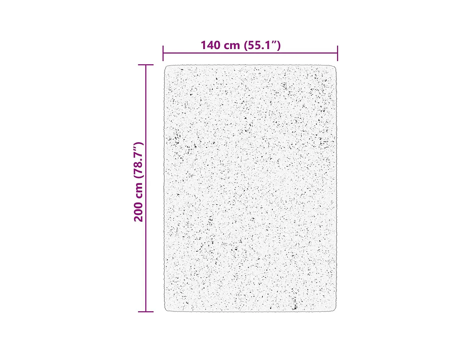 Tapis HUARTE à poils courts doux et lavable noir 140x200 cm