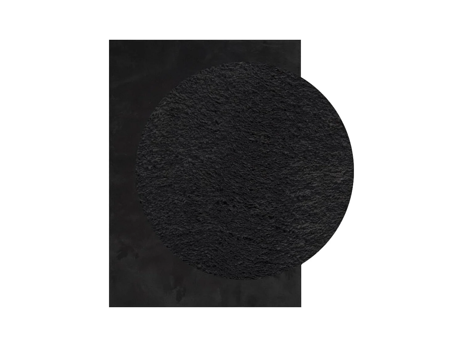 Tapis HUARTE à poils courts doux et lavable noir 140x200 cm