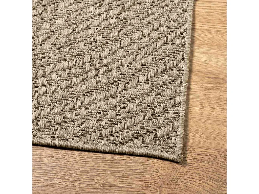 Tapis ZIZUR beige 200x200 cm aspect de jute intérieur extérieur