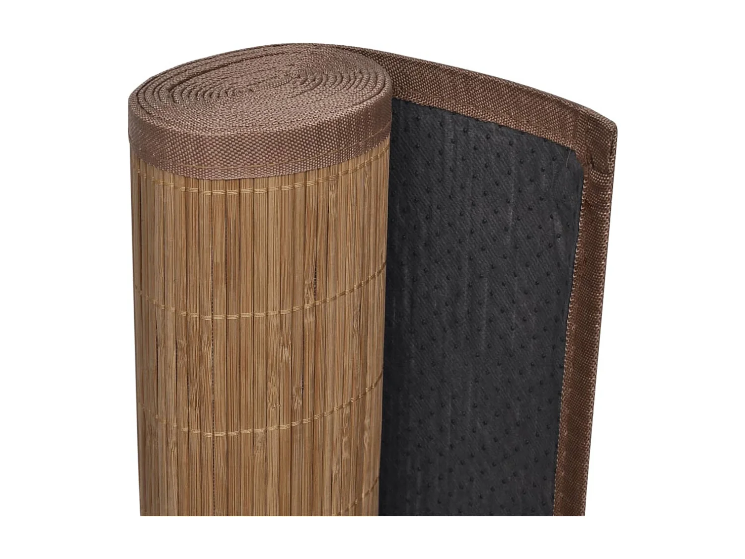 Bruin bamboe vloerkleed met rechthoekige latten 80 x 200 cm