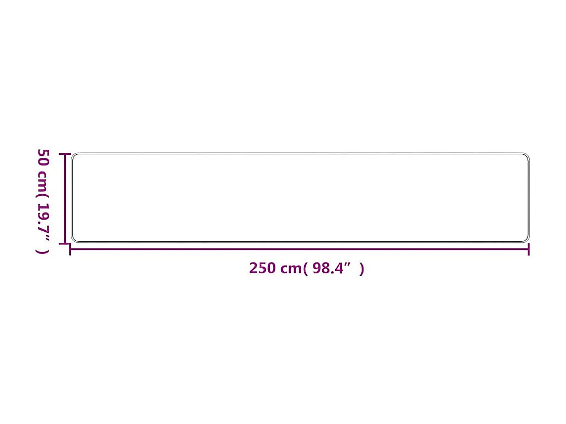 Tappeto passatoia effetto sisal sabbia 50x250 cm