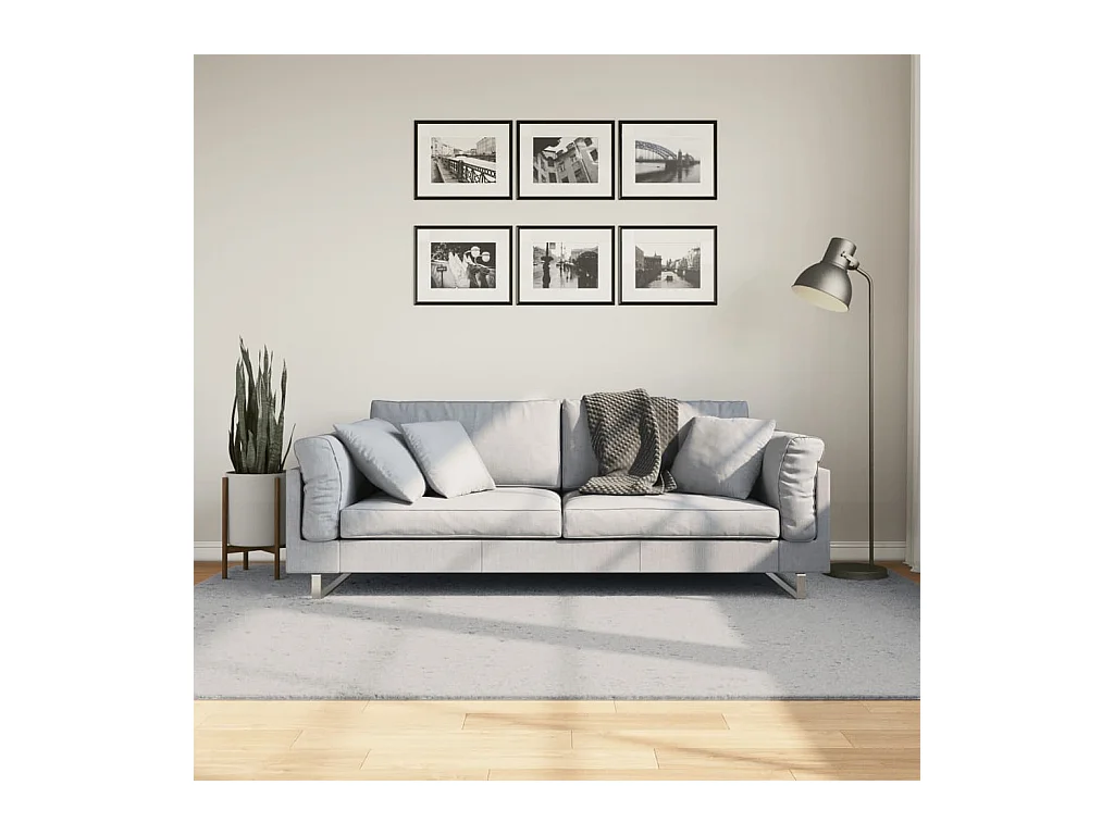 Tapis HUARTE à poils courts doux et lavable gris 160x230 cm